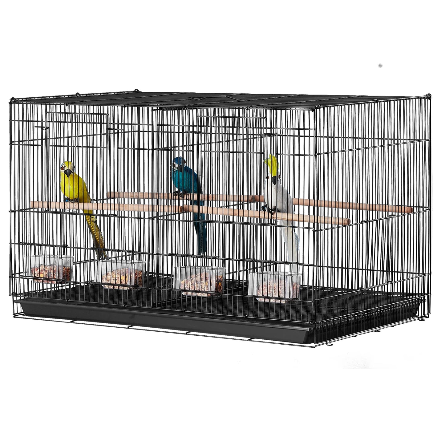SucceBuy Flight Bird Cage With Divider, Stackable Small Animal Cage