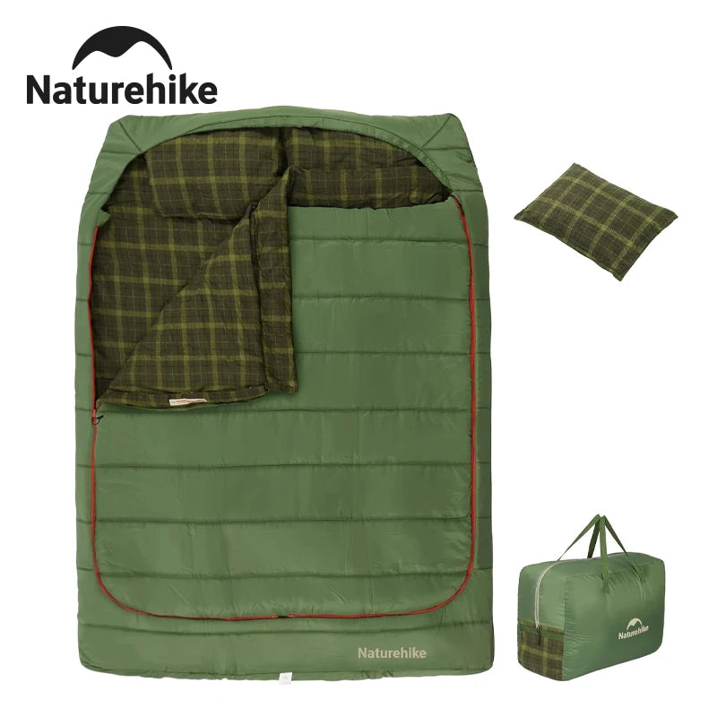 Naturehike Flannel Two Person Sleeping Bag With Pillows