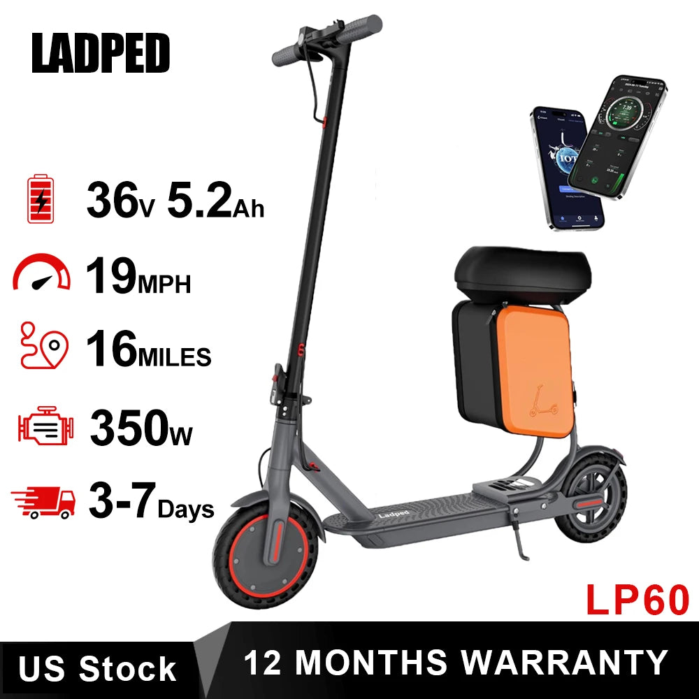 Ladped LP60 Electric Scooter 350W Folding 19 MPH 16Miles