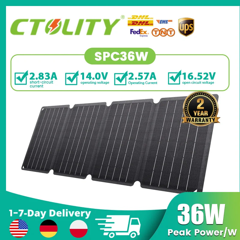 Ctolity 400W 200W 100W 54W 36W 21W Portable Solar Panel, kit solar generator, Foldable camping equipment, 18V MPPT Control