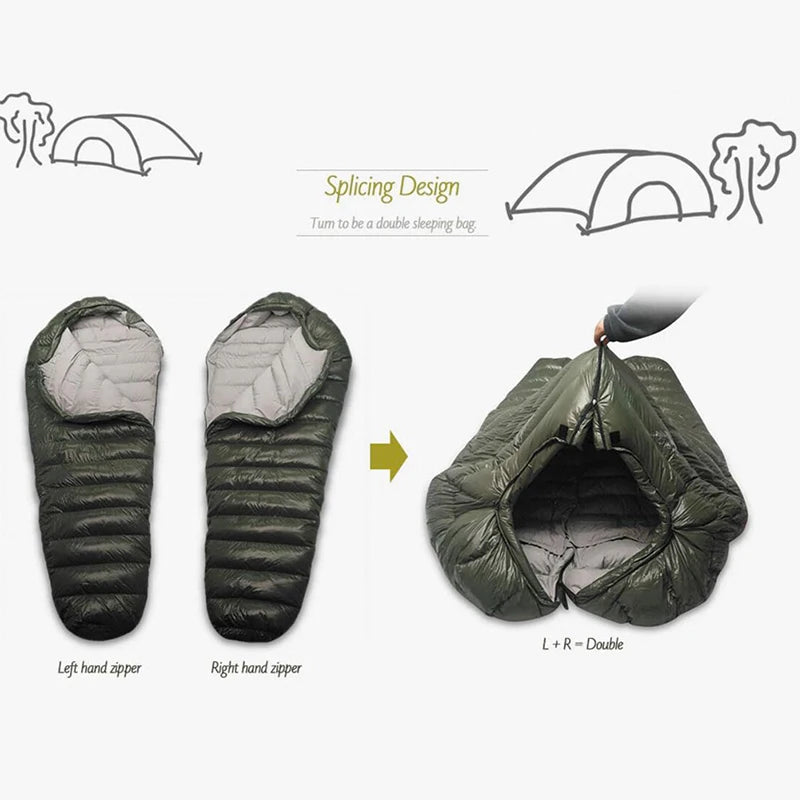 Kamperbox Duck Down Winter Sleeping Bag For Cold Weather Camping