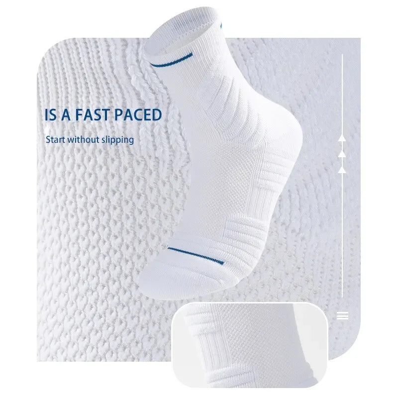MOMMIELIFECN Basketball Socks For Men Mid-Tube 4 Pairs