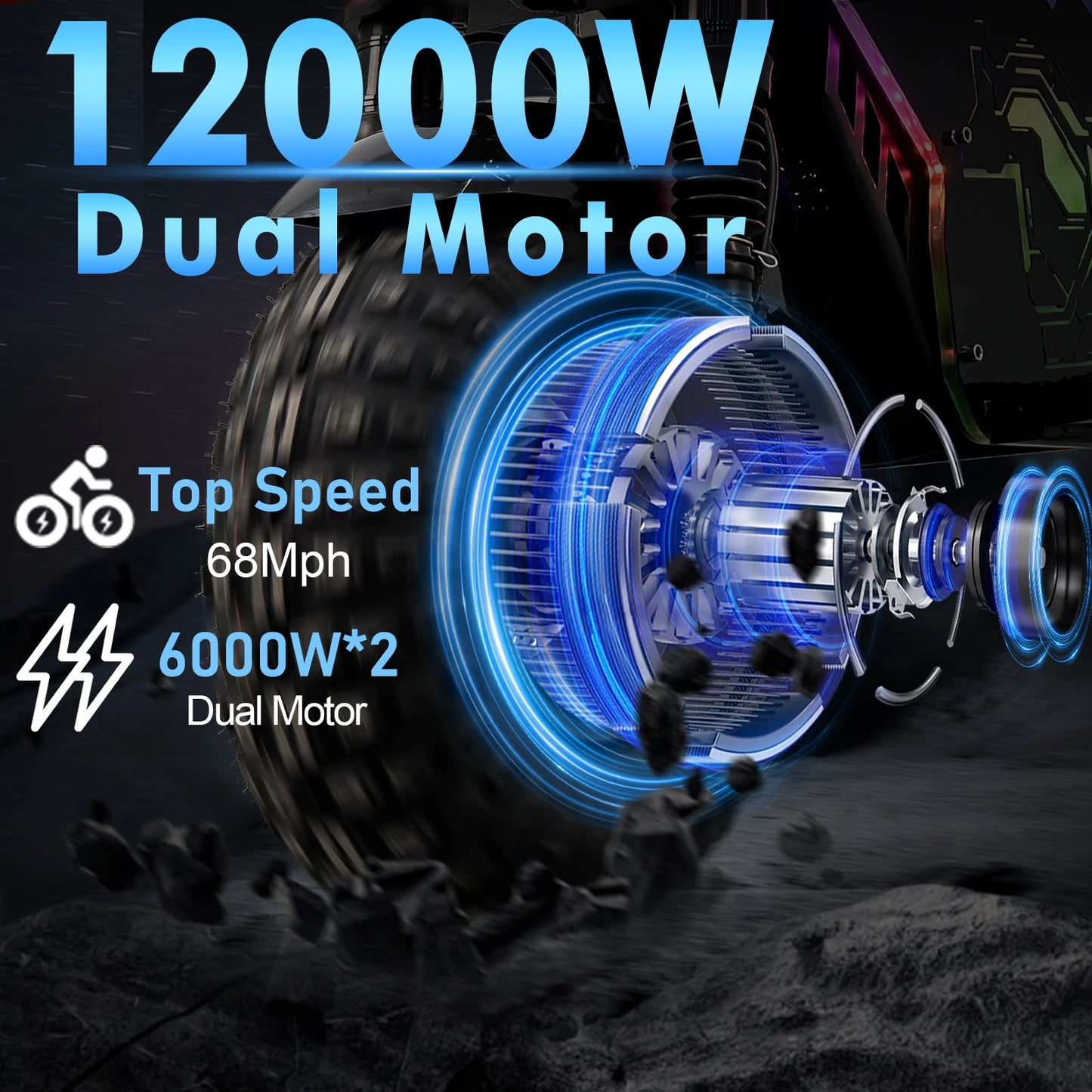 FLJ Scooter F14 72V 12000W Electric Dual Motor Removable Battery 68 MPH