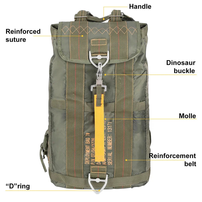 LQARMY Durable All-purpose Backpack Lightweight Carryall Parachute Bag For Outdoor Hunting Trips Hiking School Carry Adventures