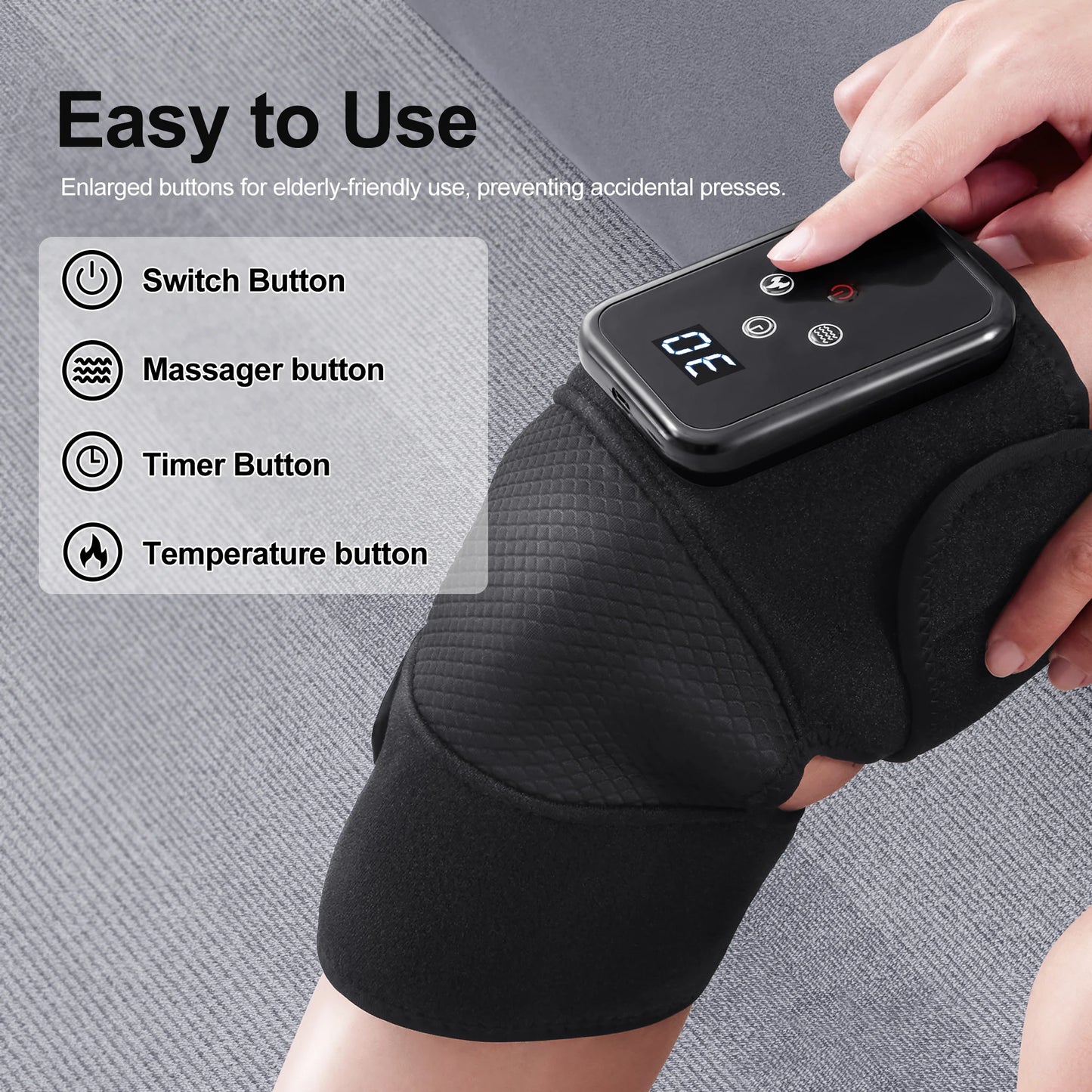 LEERCON Knee Massager With Heat And Vibration