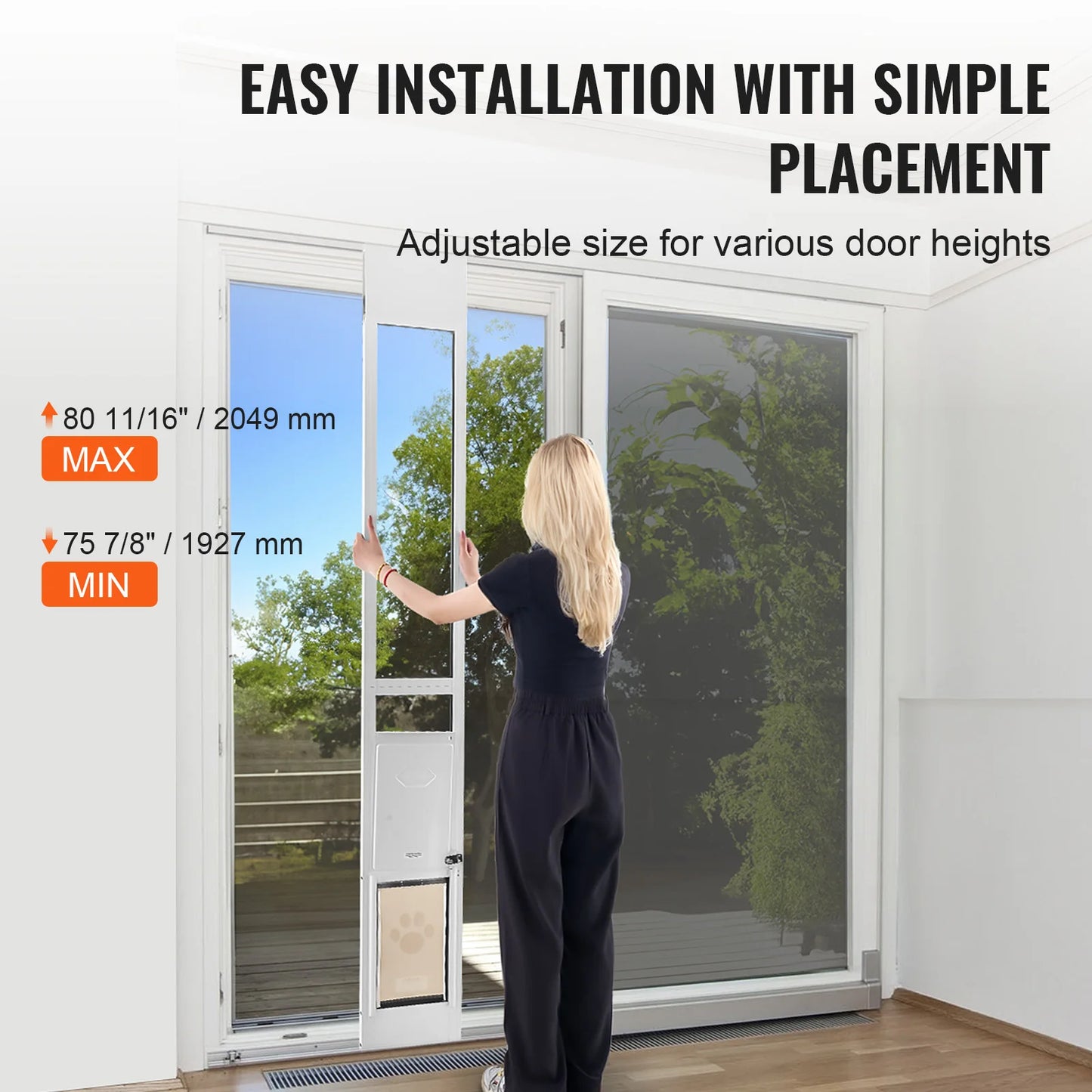 SucceBuy Dog Door For Sliding Glass Doors With Aluminum Frame