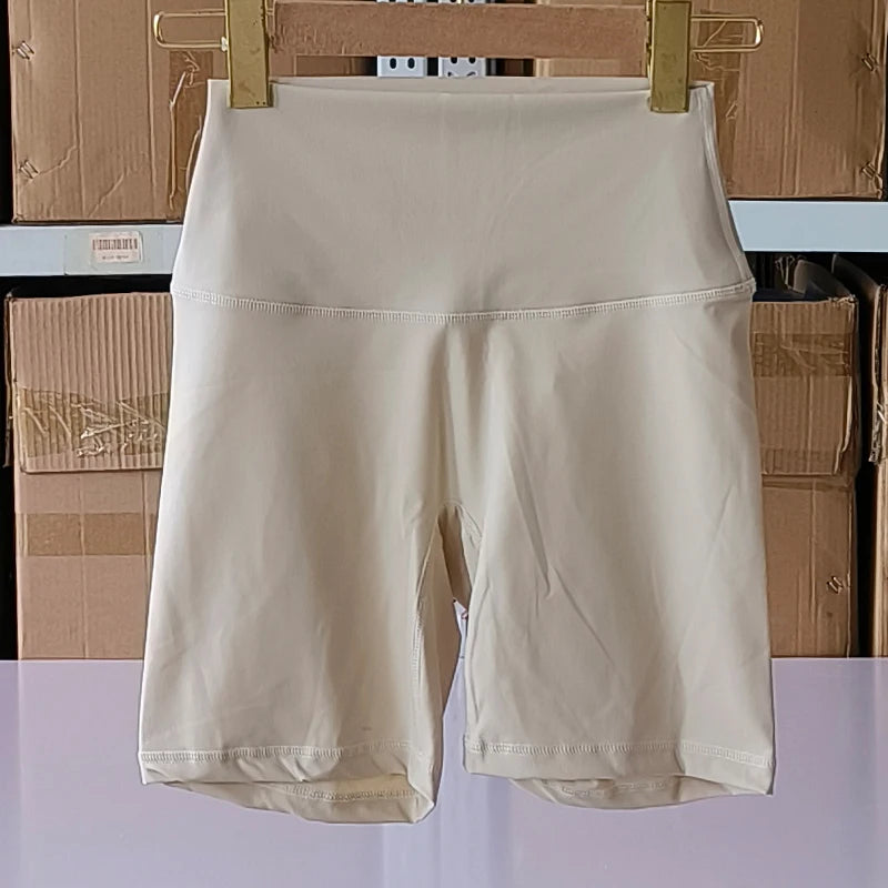 Nylon Elastane Women's Yoga Shorts High Waist Slim Fit