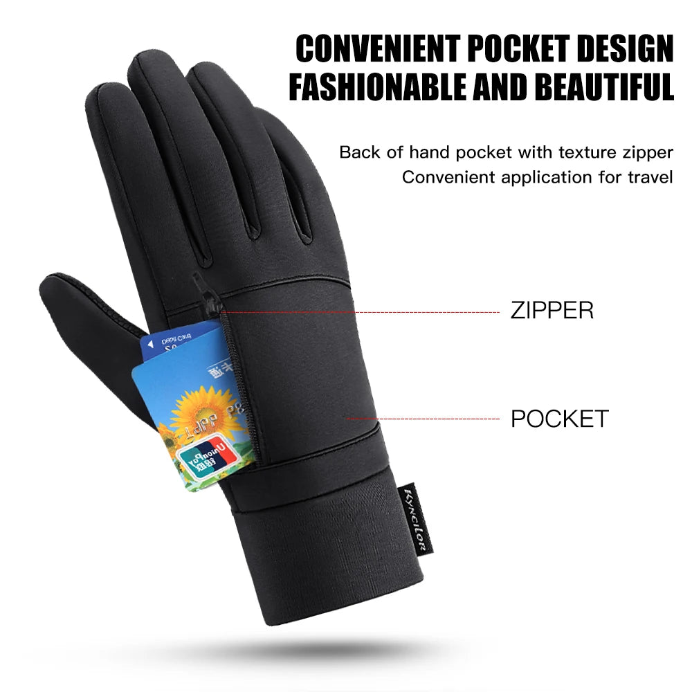 Fezrgea Winter Touchscreen Gloves Waterproof Windproof Warm Cycling