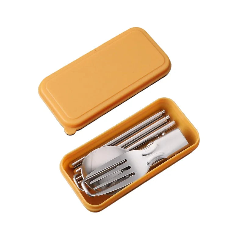 SMHXIANGQIANJIN Outdoor Spoon Fork Tableware Set Stainless Steel Camping