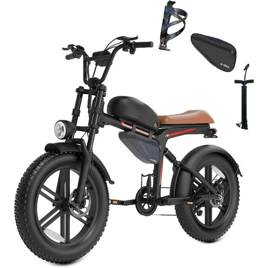 Electric Bike for Adults 1500W Moped Style Fat Tire Ebike