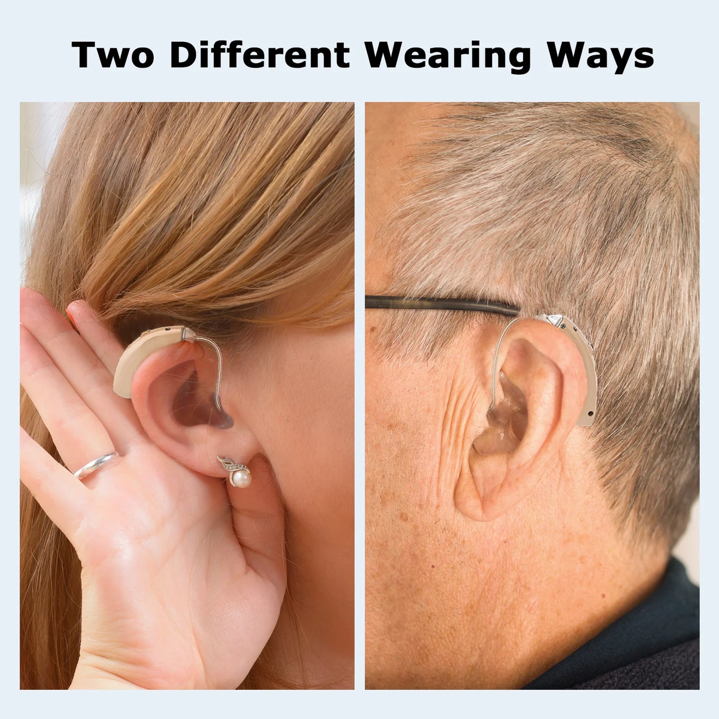 KFCOPTEE Rechargeable Behind The Ear Hearing Aids Volume Control