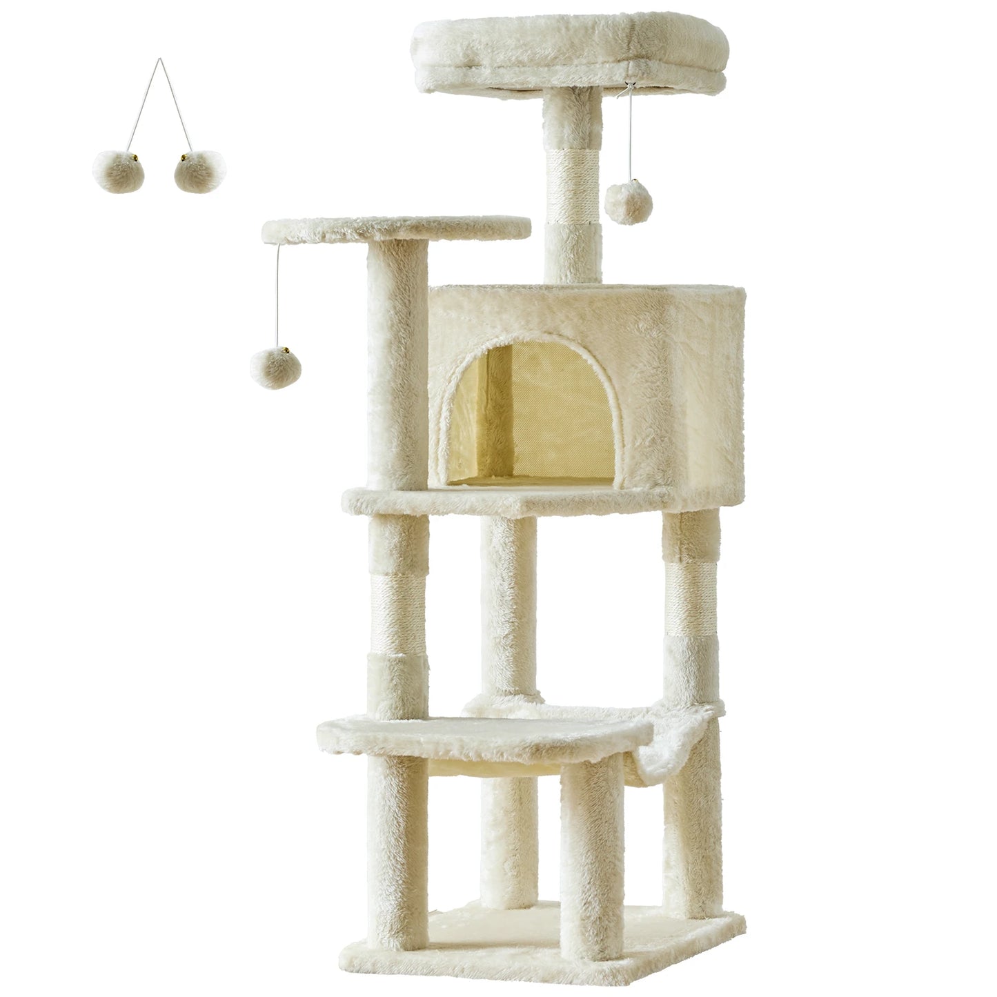 JHK Cat Tree Multi Cat Climbing Tower Sisal Scratching Posts