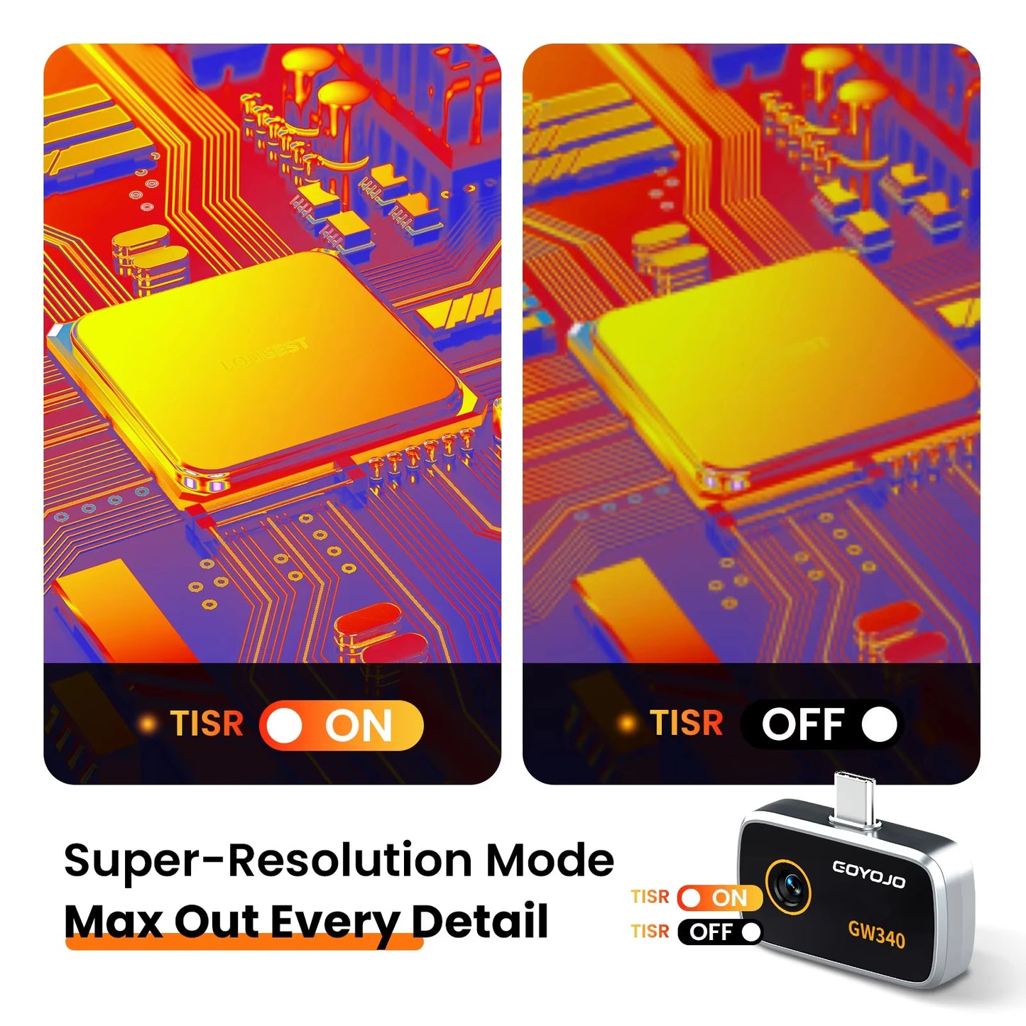GOYOJO Thermal Camera For iPhone Android Tablets USB C Port
