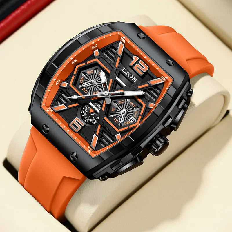LIGE Men's Luxury Waterproof Quartz Wristwatch with Luminous Date