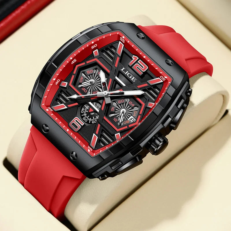LIGE Men's Luxury Waterproof Quartz Wristwatch with Luminous Date