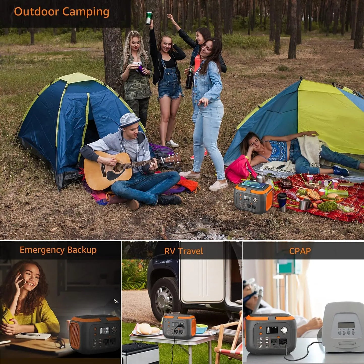 SinKeu 300W Portable Power Station 70000mAh 260Wh Outdoor Solar Generator