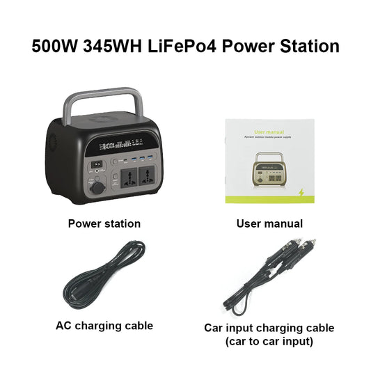 CTOLITY 500W Camping Power Station 345.6Wh LiFePo4 Portable Solar Generator 110V 220V AC Energy Storage Supply Pure Sinve Wave