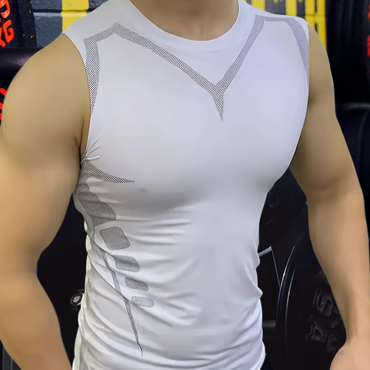 NONECN Men Compression Tank Top Gym Vest Quick Dry