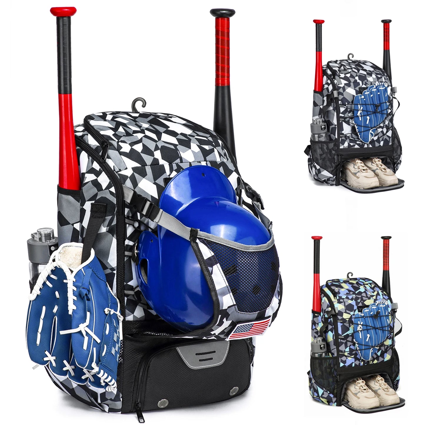 YH GSCN Baseball Backpack With Shoe Compartment Large Capacity