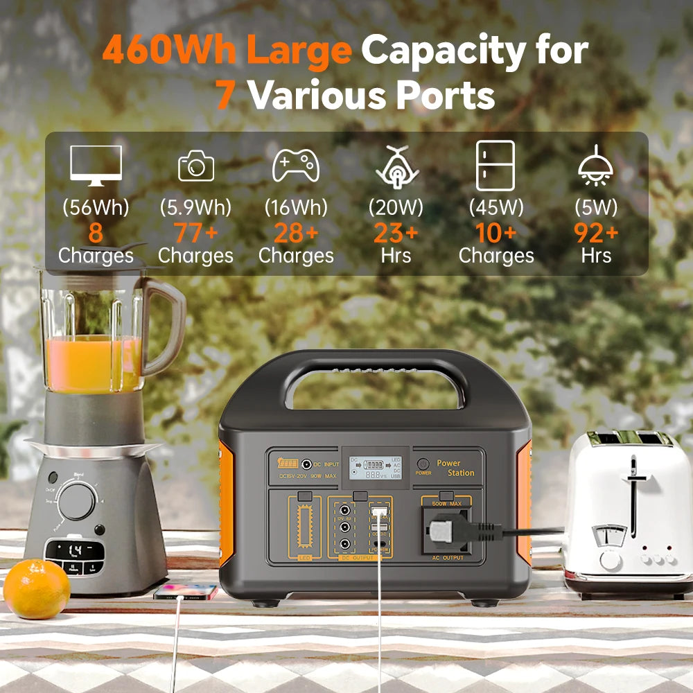 GaiaRay Portable Power Station 256Wh LiFePO4 Outdoor Camping Generator