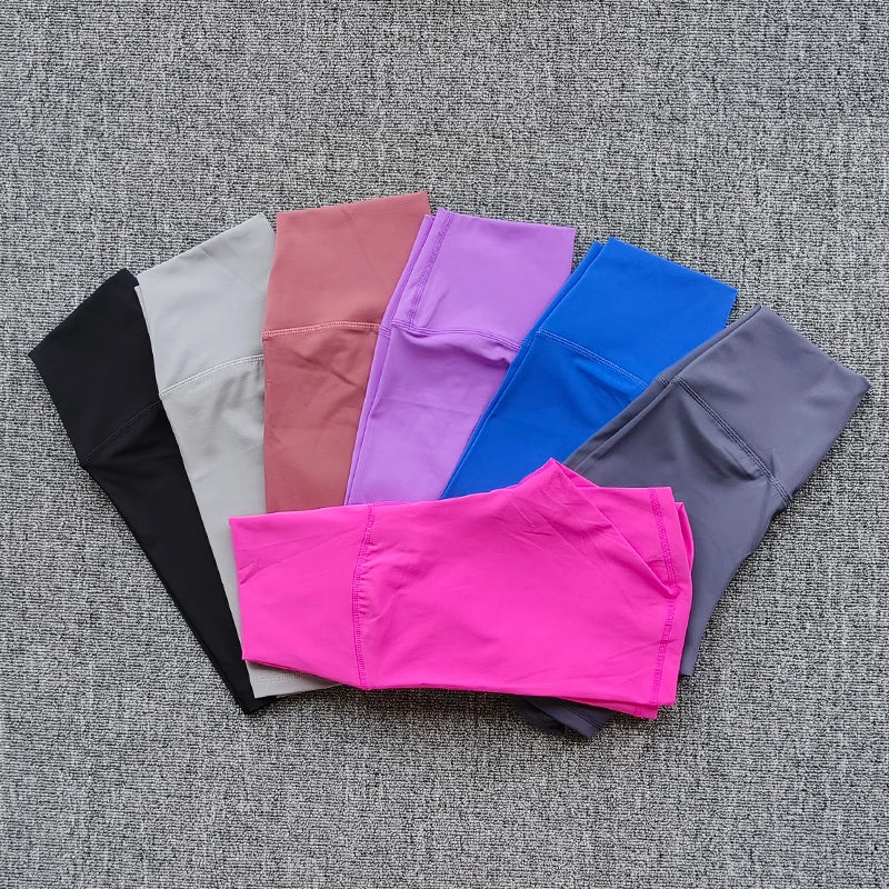 Nylon Elastane Women's Yoga Shorts High Waist Slim Fit