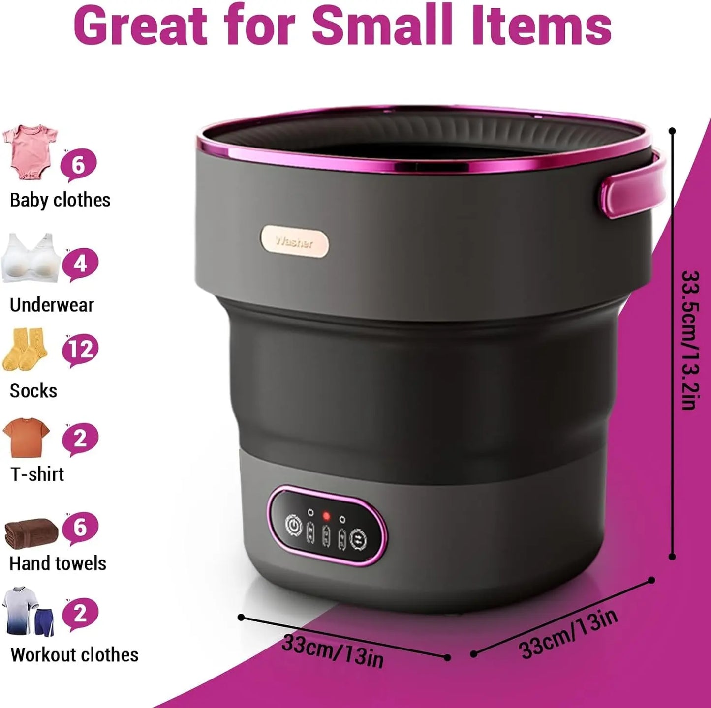 Acekool Portable Mini Washing Machine for RV and Travel