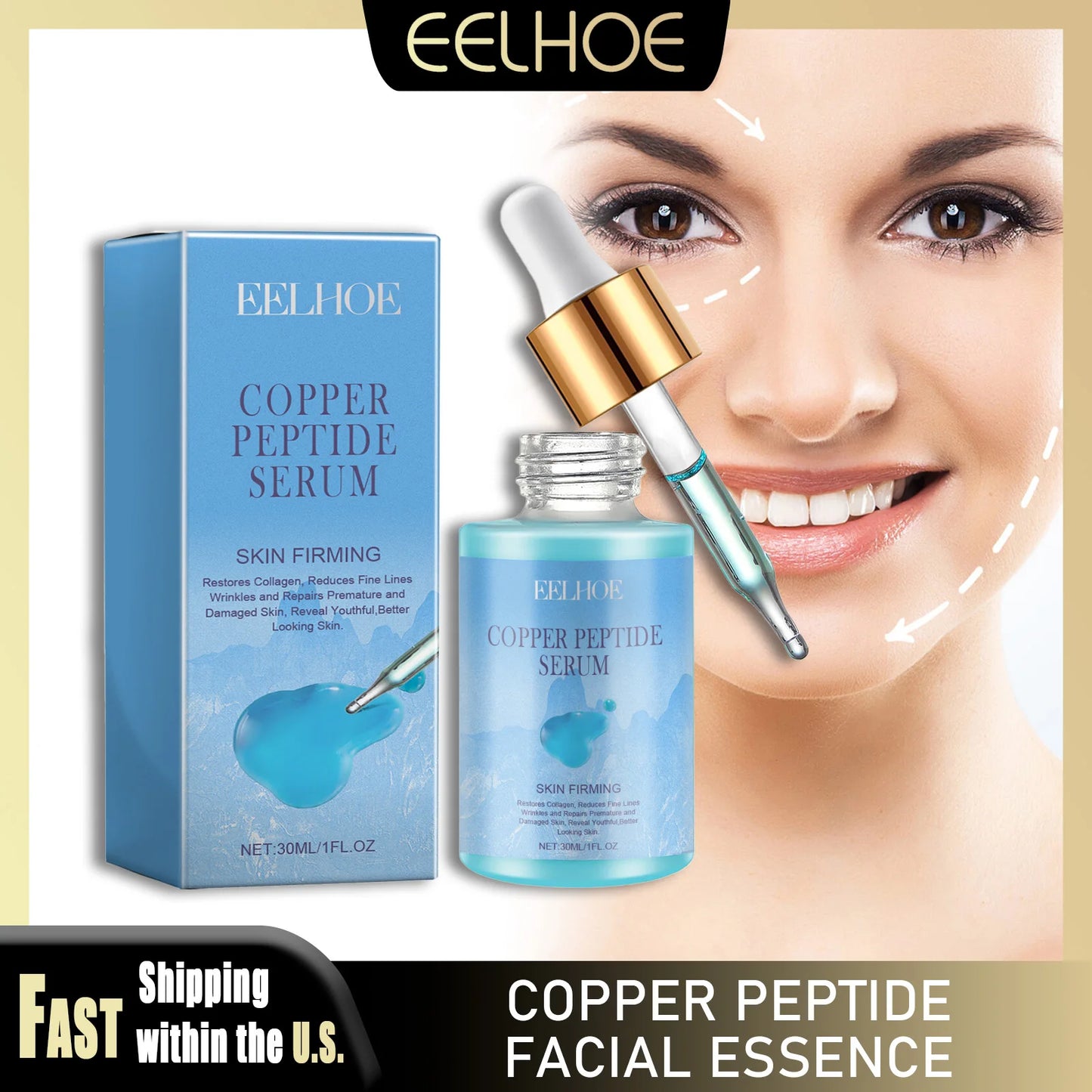 Eelhoe Copper Peptide Facial Serum For Anti-Aging Moisturizing