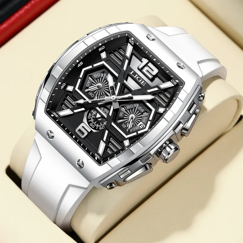 LIGE Men's Luxury Waterproof Quartz Wristwatch with Luminous Date