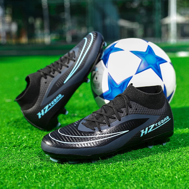 Qztzx Men's Soccer Shoes Breathable Cleats for Outdoor Play