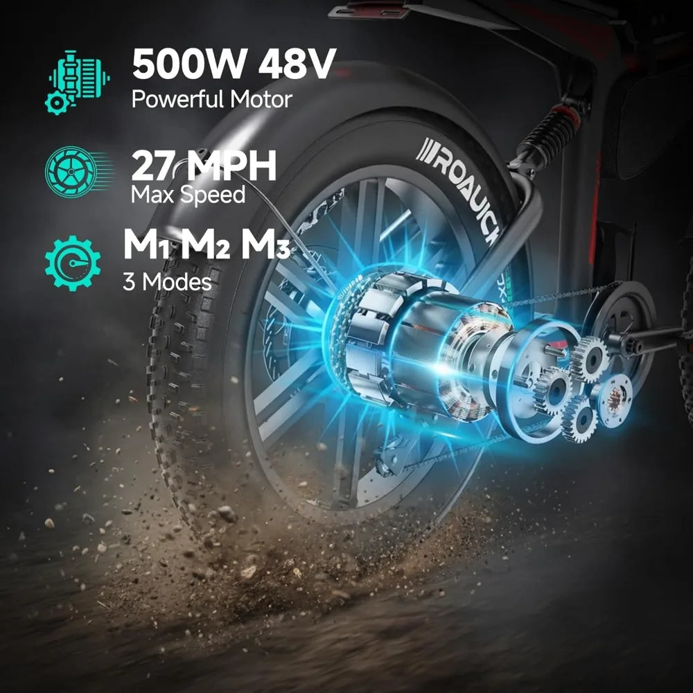 Electric Bike for Adults 1500W Moped Style Fat Tire Ebike