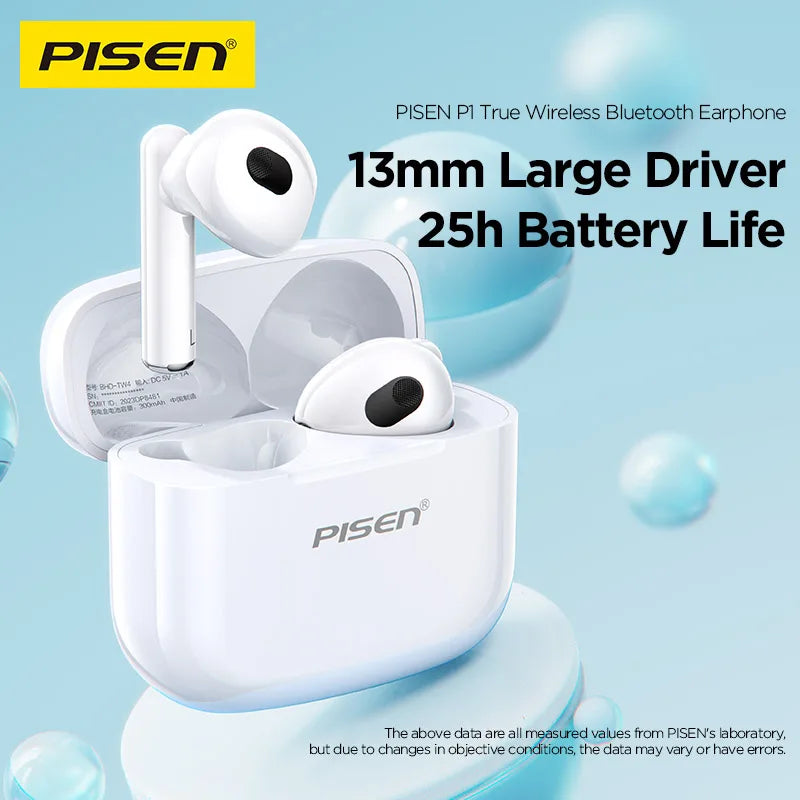 PISEN Wireless Bluetooth Earphones With Noise Cancellation IPX4 Water-Resistant