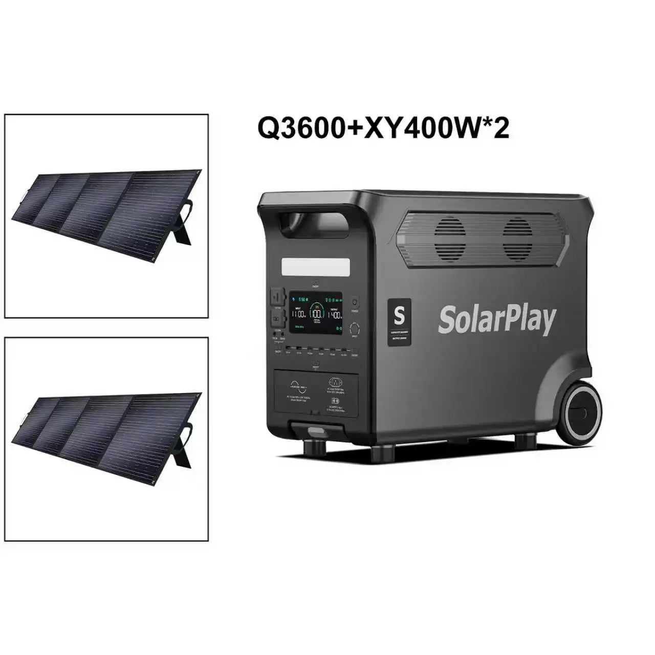 SOLARPLAY 3600W Portable Power Station With Foldable Solar Panels