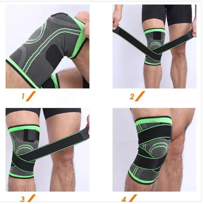 NEW 1PC Sports Kneepad Men Pressurized Elastic Knee Pads Support Fitness Running Gear Basketball Volleyball Brace Protector