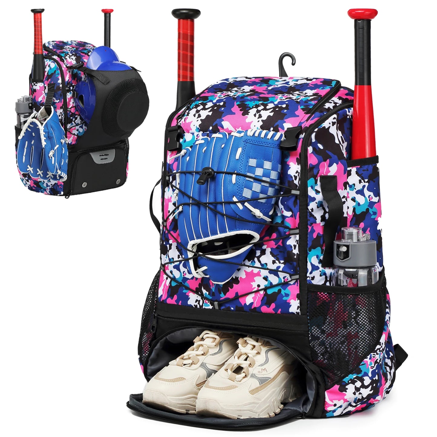 YH GSCN Baseball Backpack With Shoe Compartment Large Capacity