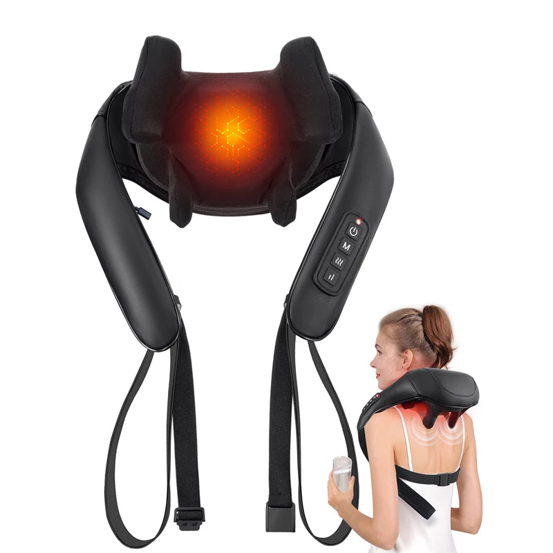 MASGREE Shiatsu Back Neck Massager With Heat And Cordless