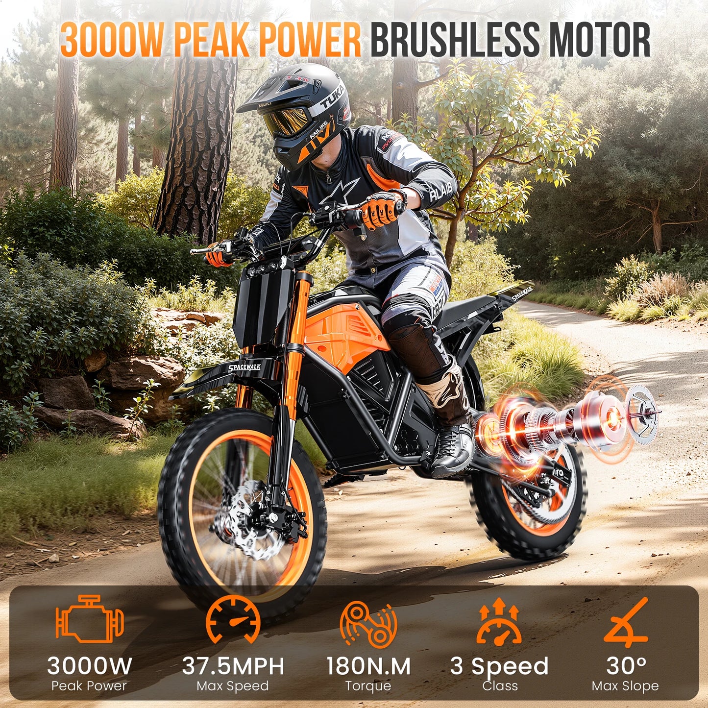 EILLEO SPACEWALK EB007 Electric Dirt Bike 3000W Peak Power