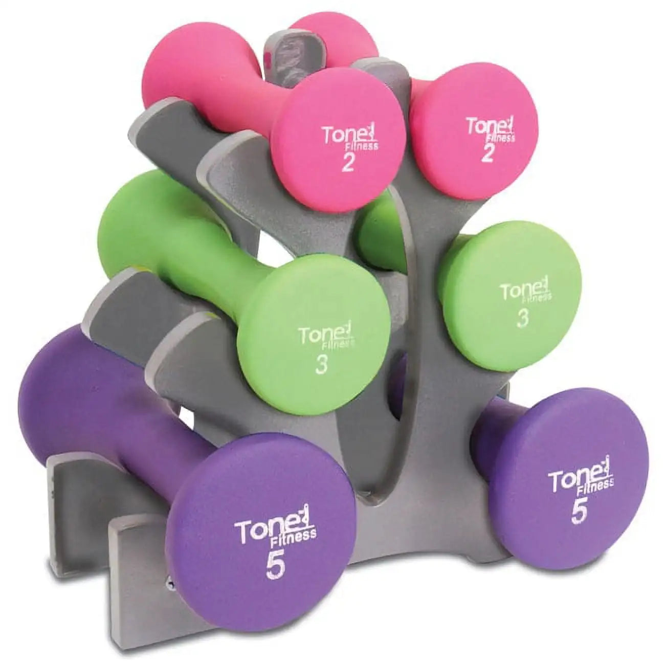 None 20 Lb Hourglass Neoprene Dumbbell Set With A Frame