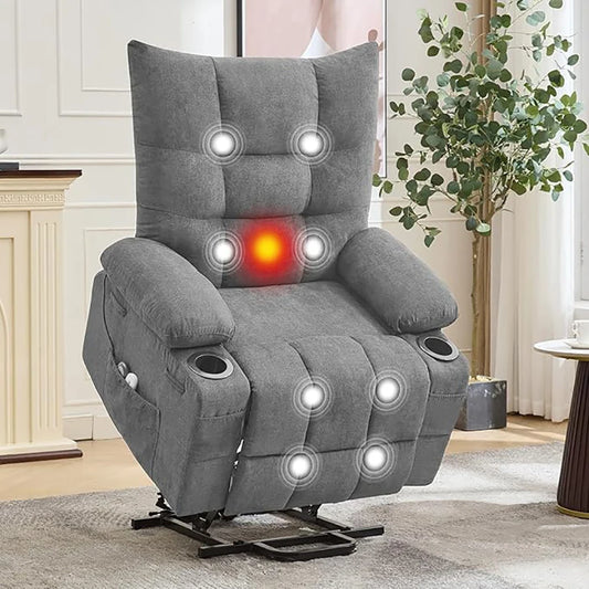 Power Lift Recliner Chair With Electric Massage And Heat