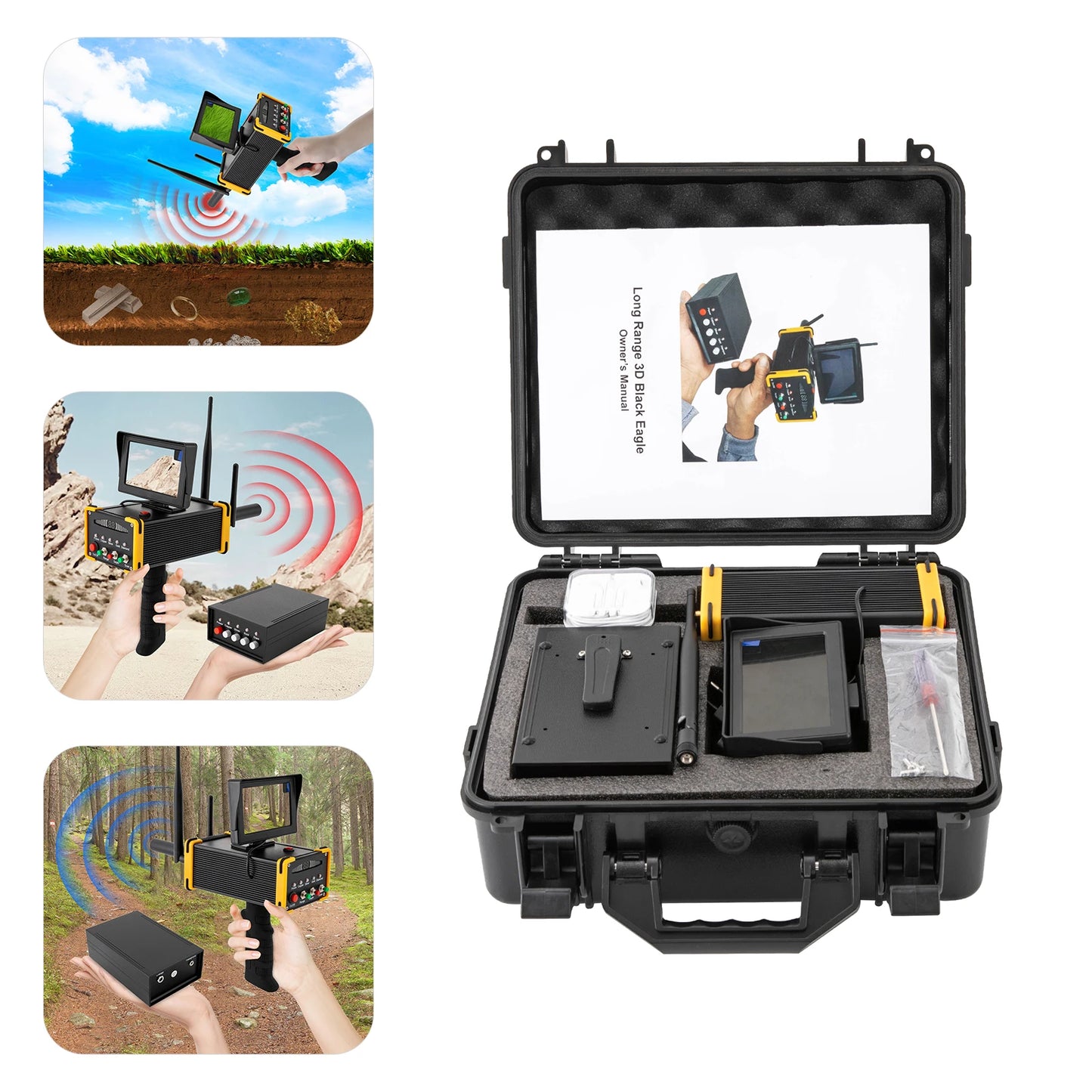 Long Distance Metal Detector With LCD Screen Cordless Gold Silver