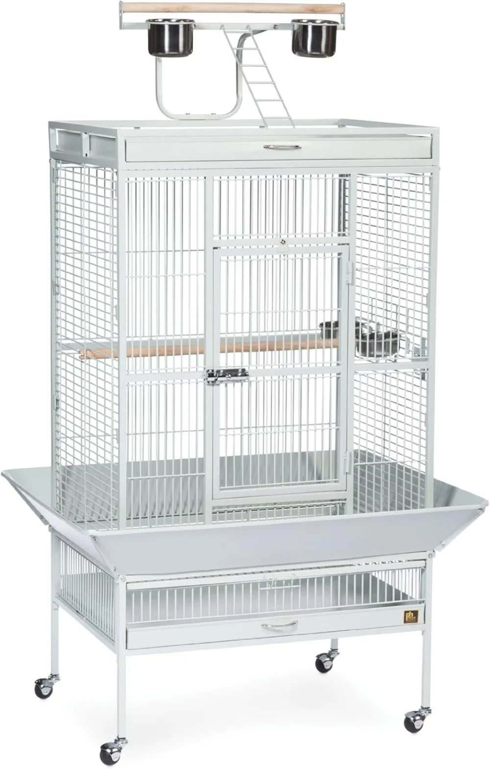 Wrought Iron Select Bird Cage With Stand Playtop Cups Perches