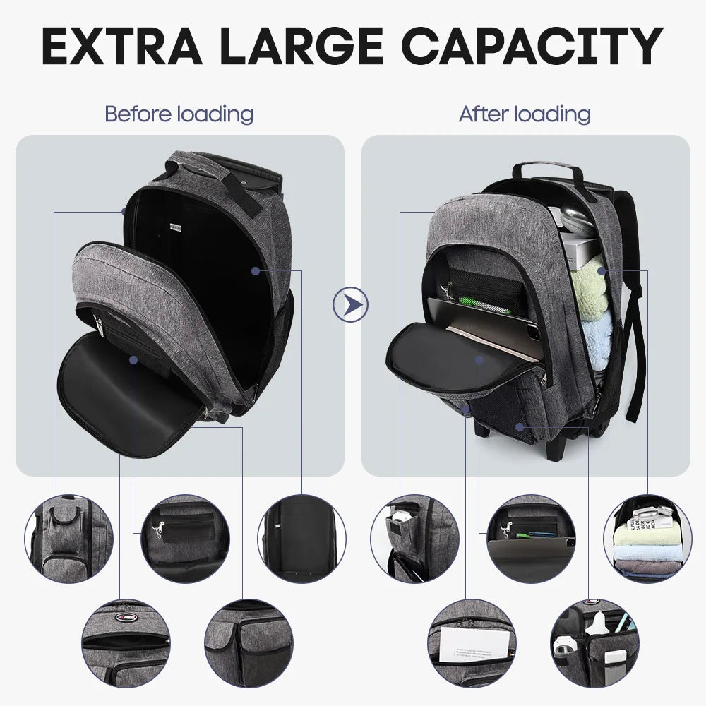 New York XPress Wheeled Travel Backpack For Men Business Class