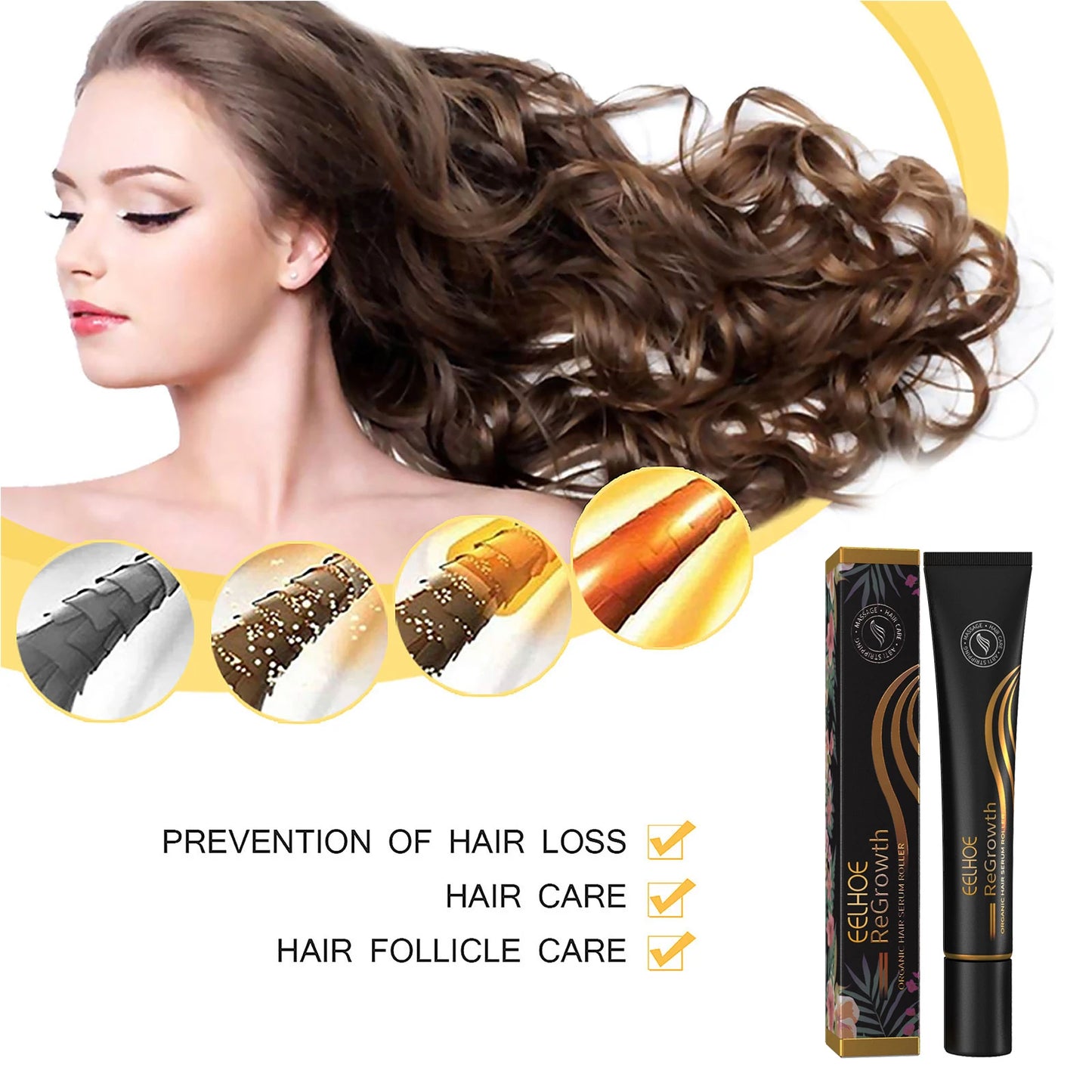 Eelhoe Regrowth Hair Serum With Roller Massage Scalp