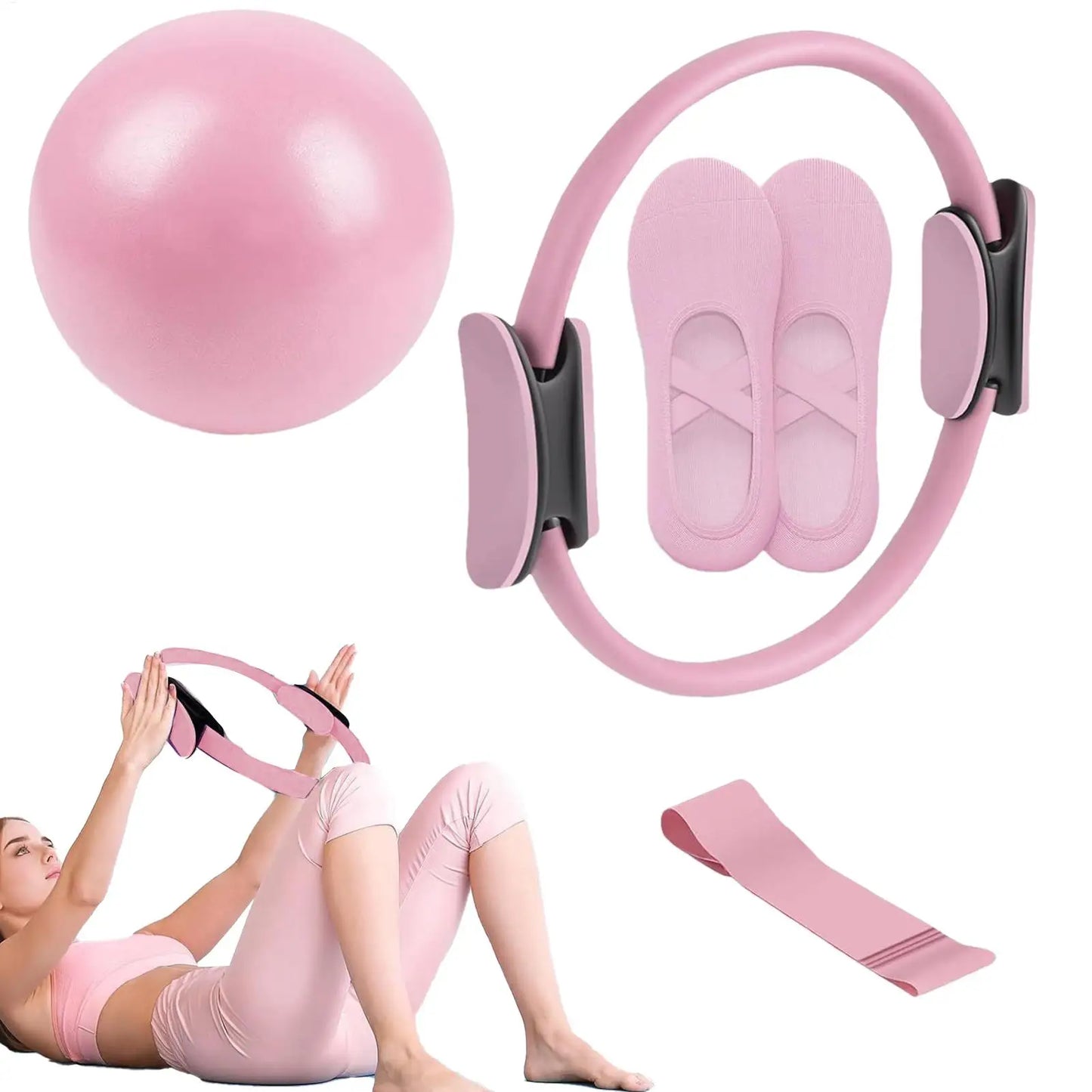 Pilates Ball And Ring Set For Core Fitness
