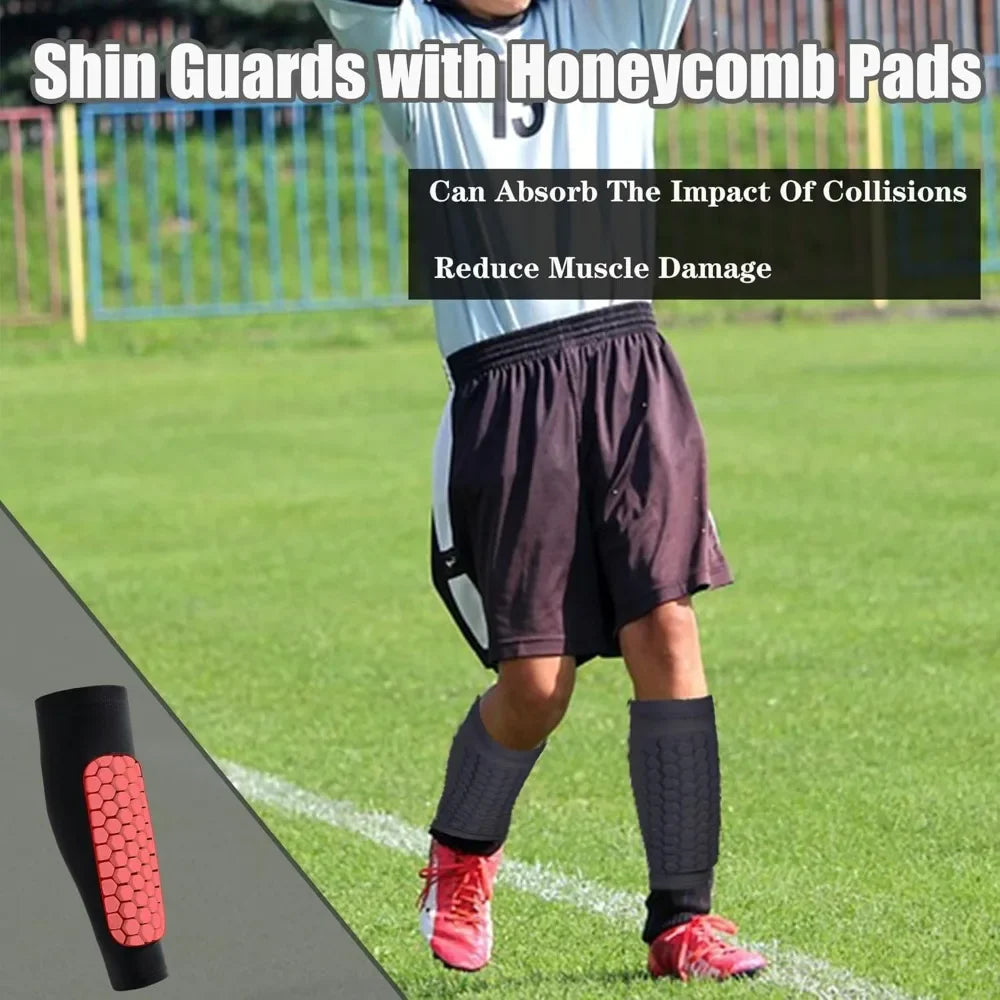 Football Shin Guard Sleeves With Foam Calf Compression Pads