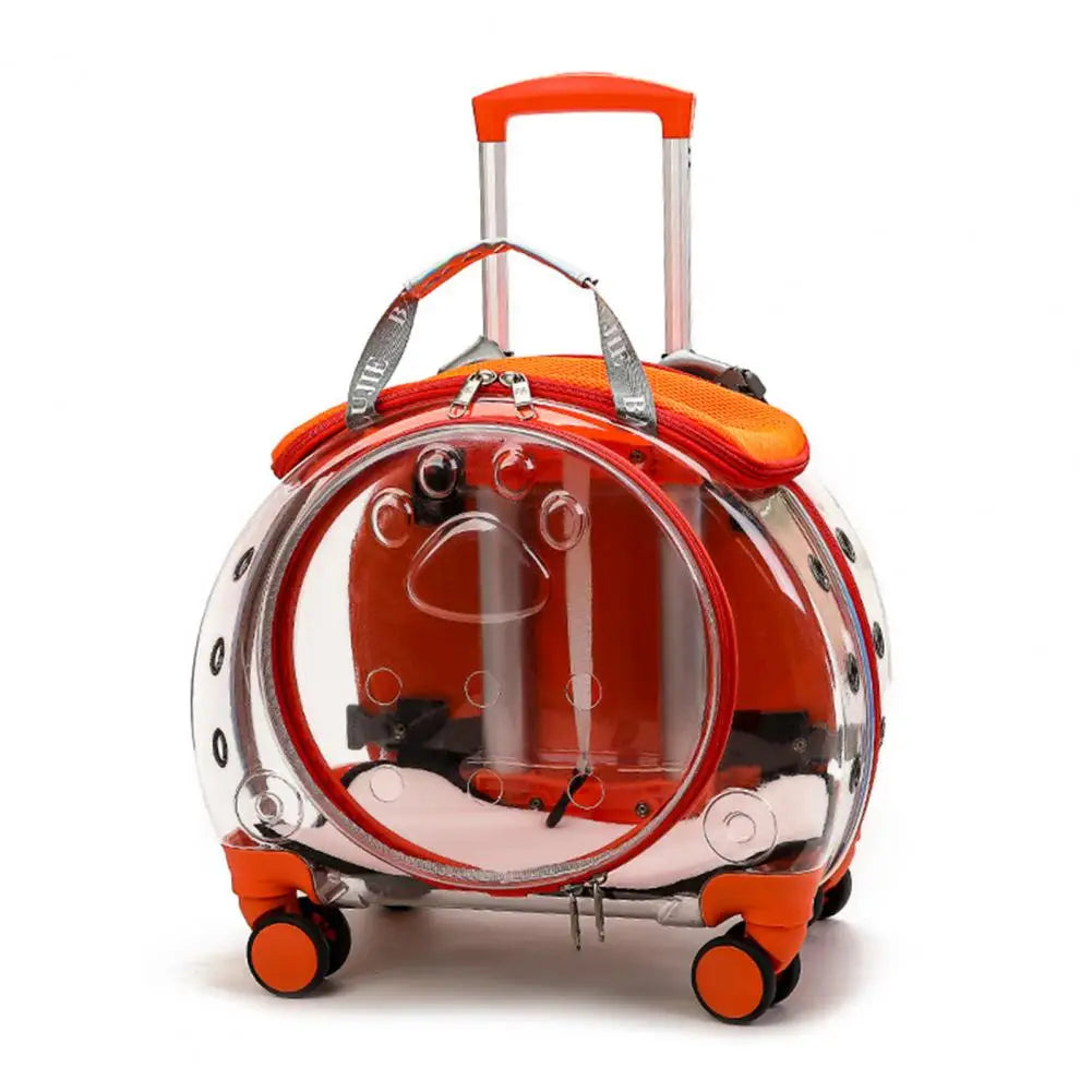Pet Trolley Case With Ventilation Holes Portable Carrier For Cats