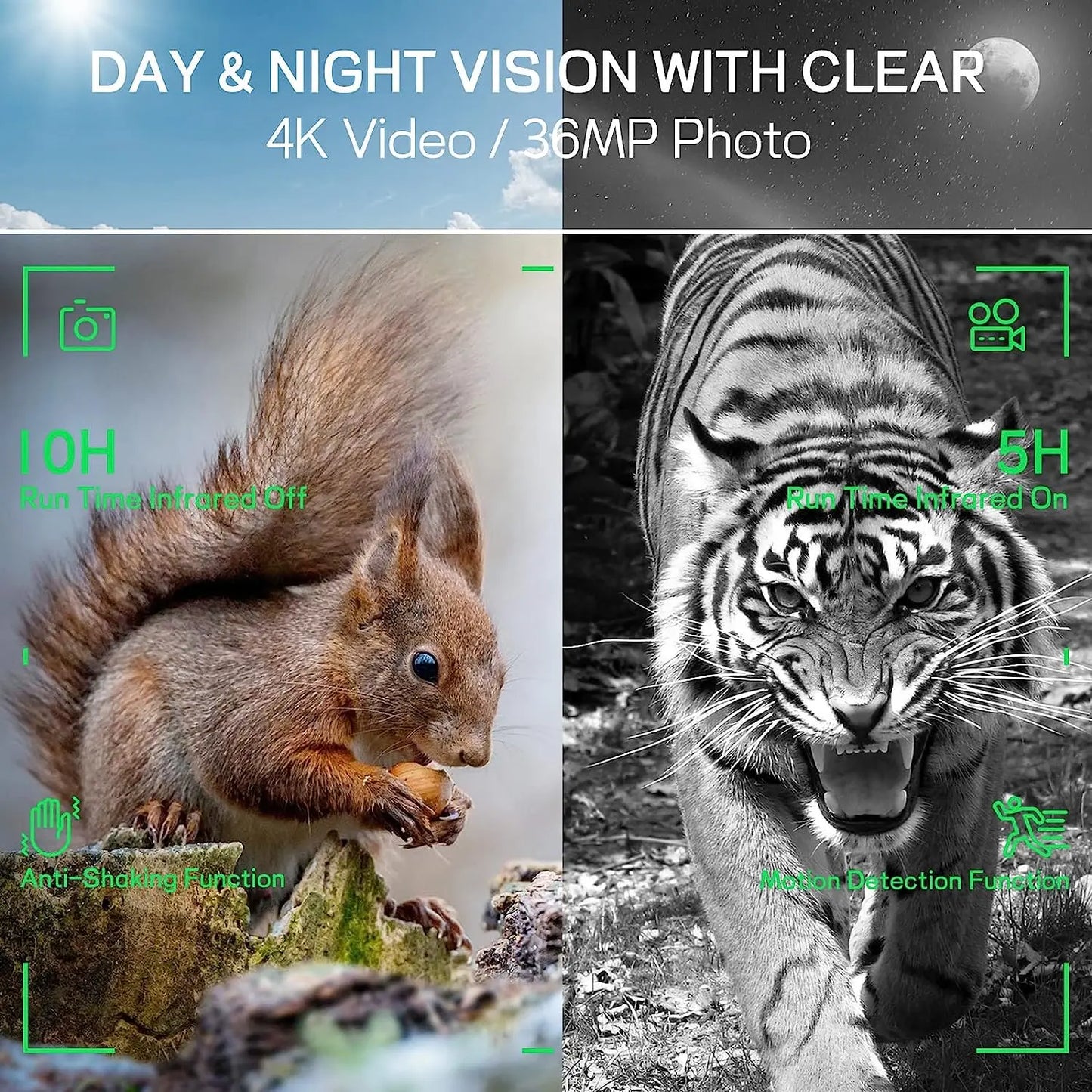 HrvzdvwEyepiece 4K Night Vision Binoculars With Rechargeable Battery 32GB