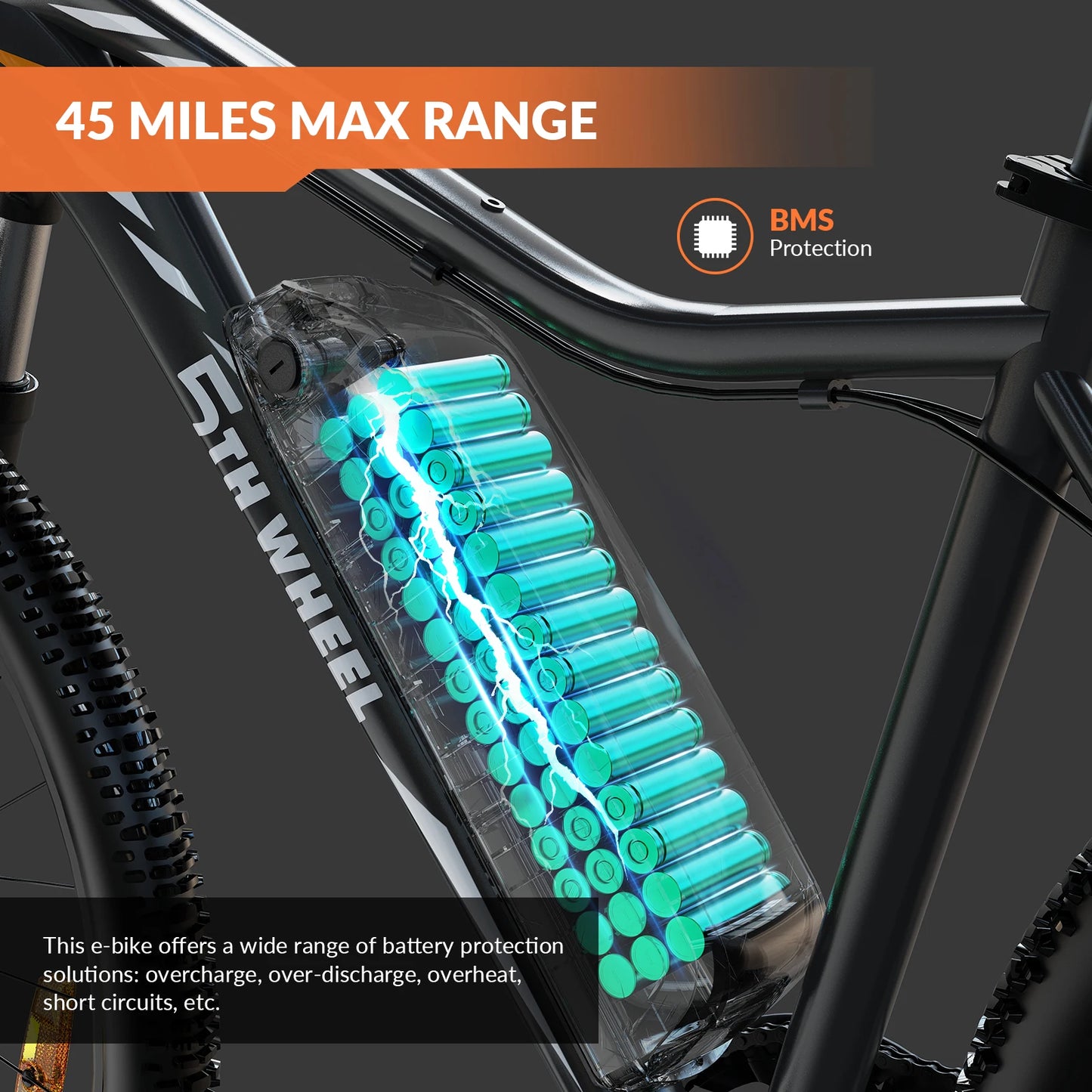 5TH WHEEL AB17 Electric Bike With 700W Peak Motor LCD