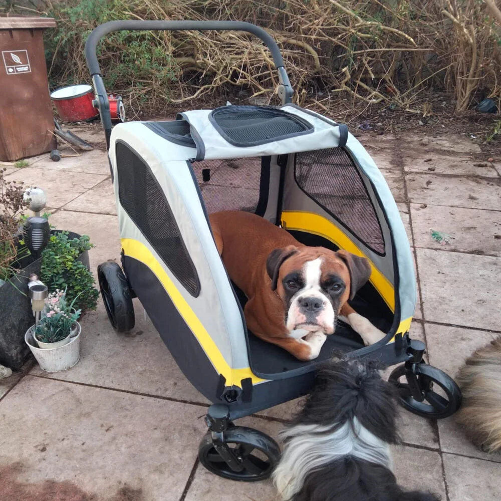 Premium Dog Stroller Pram 4-Wheel Foldable Travel Jogger