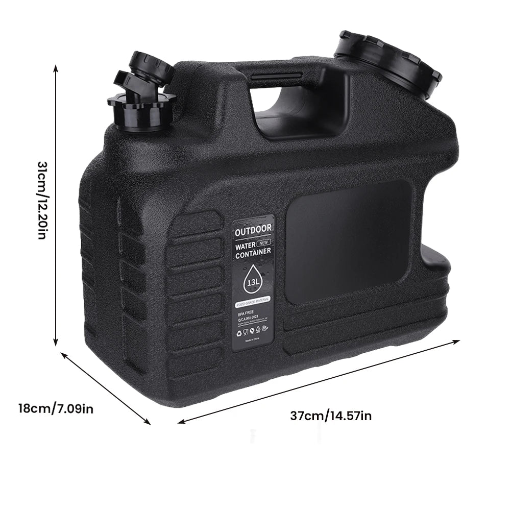 13L Camping Water Jug Removable Spigot Emergency Water Storage Portable for Outdoor Hiking Camping Home Use