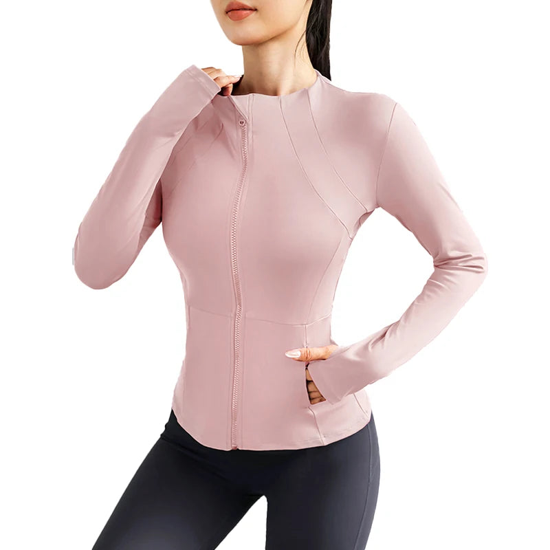 Women's Lightweight Yoga Jacket With Pockets And Zipper